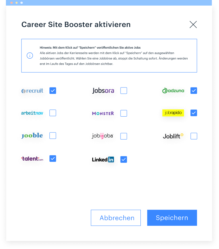 Career Site Booster aktivieren