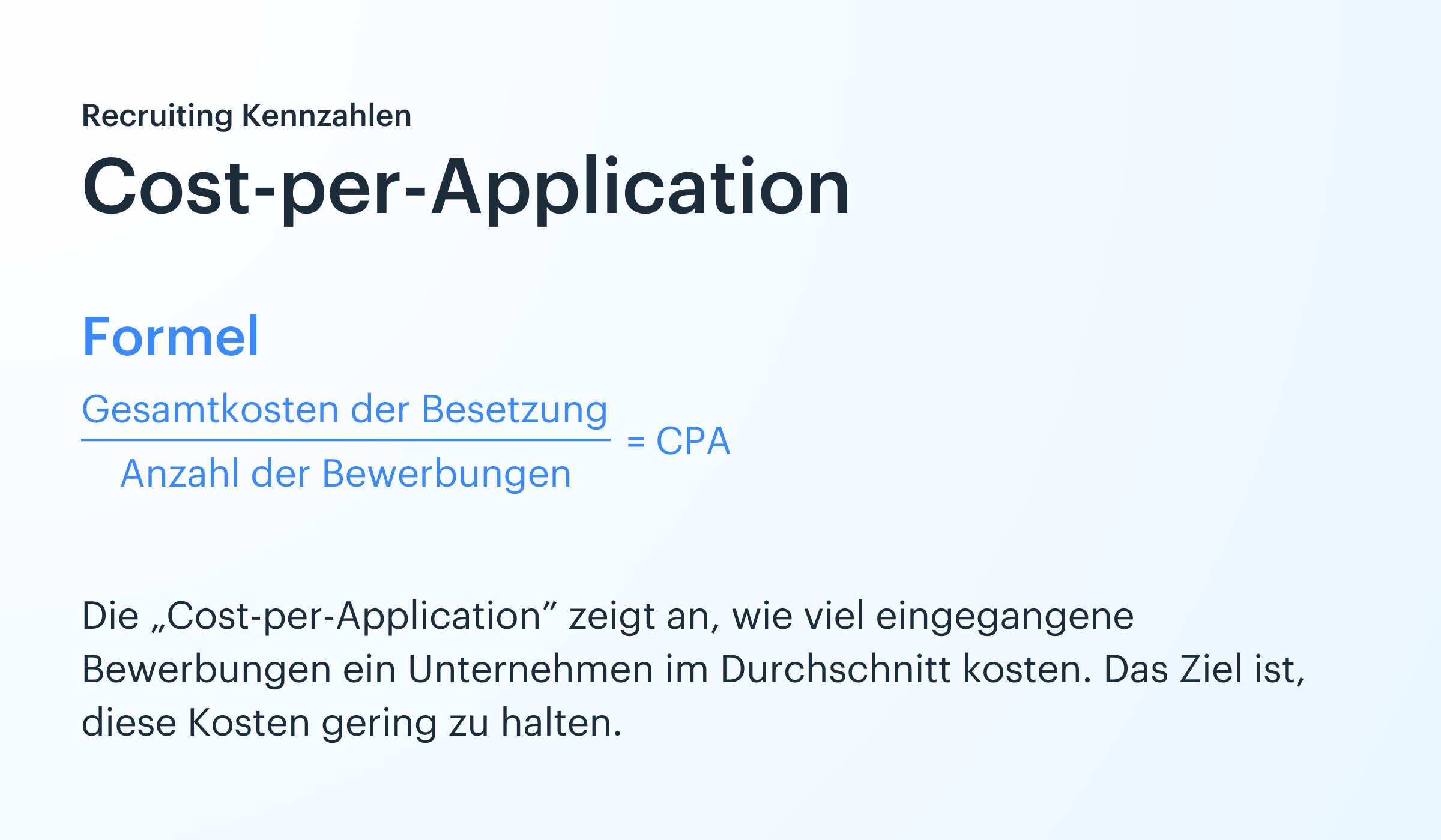 Formel für die Cost-per-Application